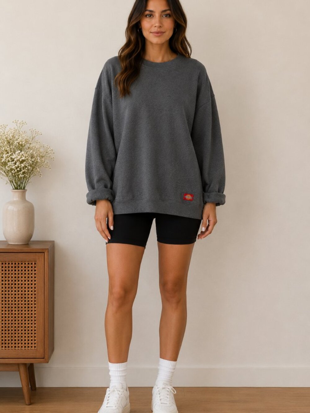 Dickies Oversized Grey Crewneck Sweatshirt Pullover 2XL Unisex Workwear